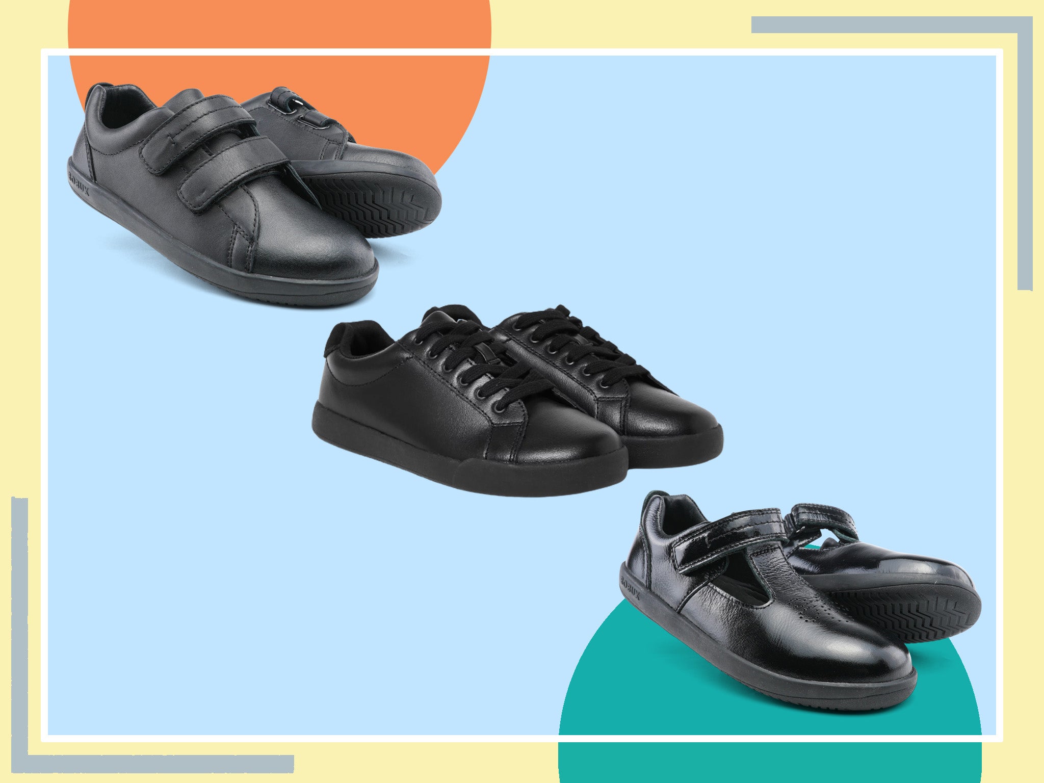 Boys Clarks Venture Walk Black Leather Double Strap School Shoes